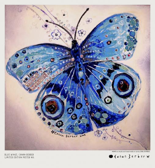 Poster • Blue Wings by Canan Berber
